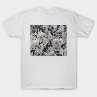 Drawing paint white flowers T-Shirt